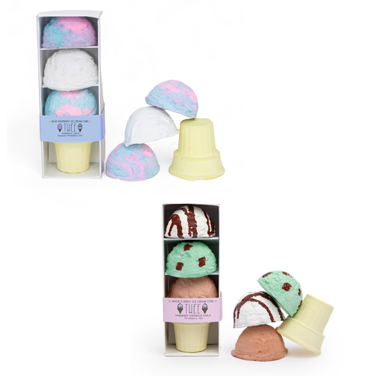 BLUE + MINT ICE CREAM CONE | SPLIT | HANDMADE SIDEWALK CHALK