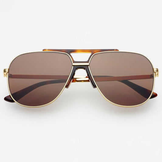 Logan Acetate Aviator Sunglasses : Dark Brown