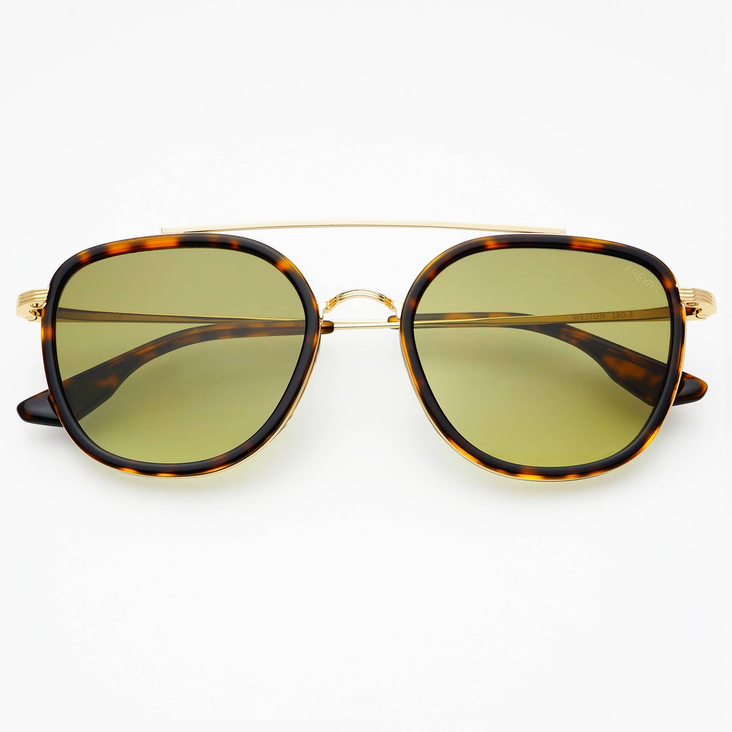 Weston Acetate Round Sunglasses: Tortoise / Fade Green