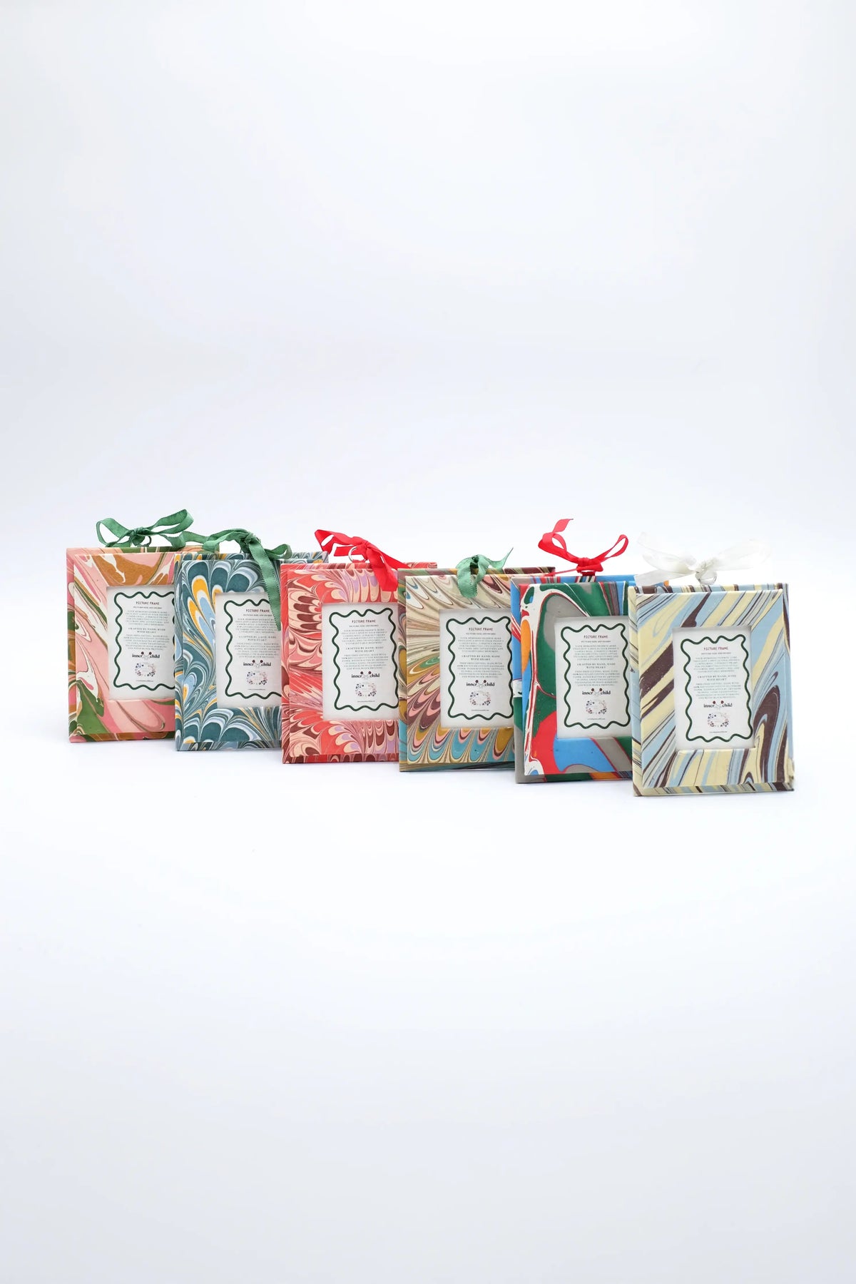 Mini Hand-Marbled Picture Frame Ornament | Peony Bloom