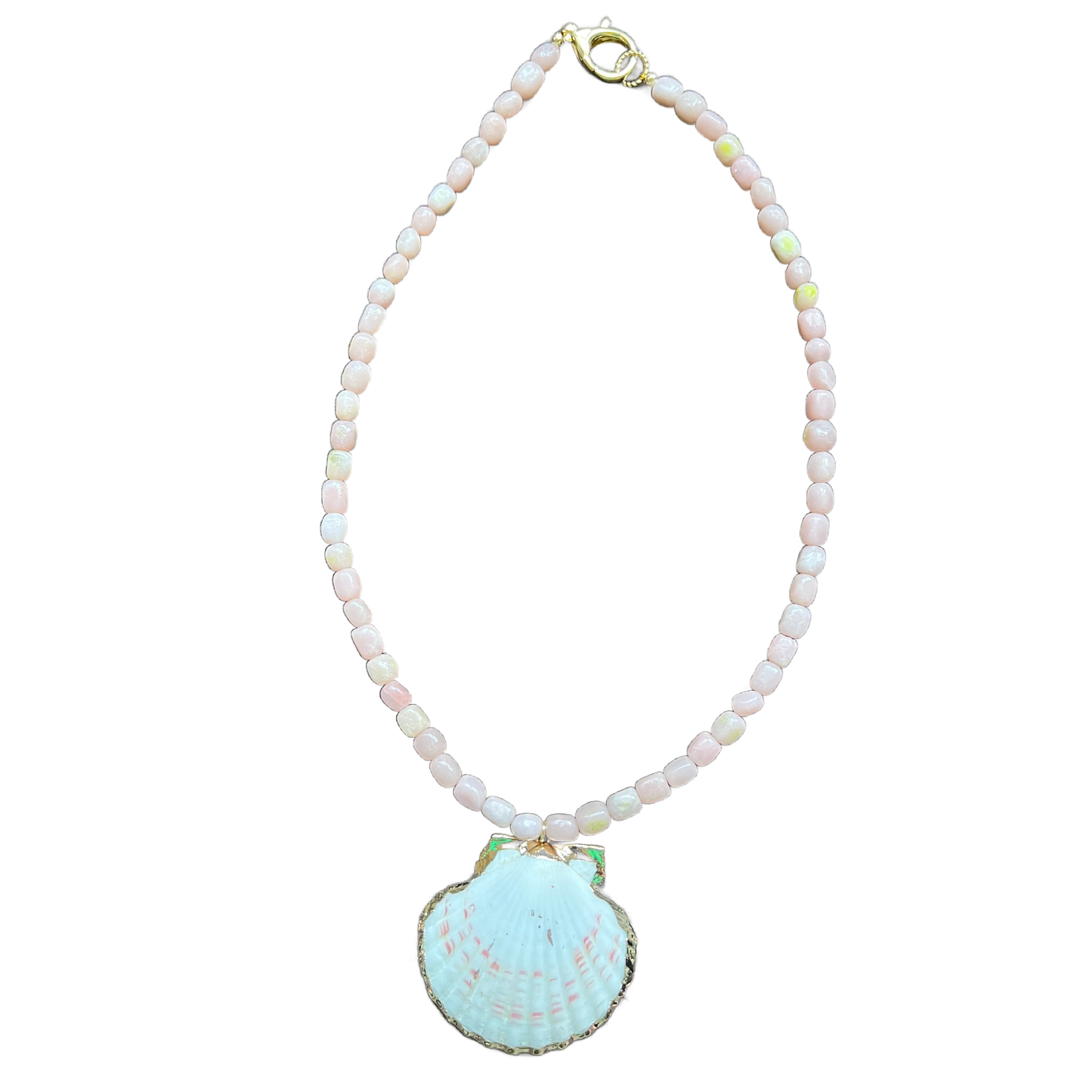The Sanibel Shell Necklace: Blue Sea Jasper