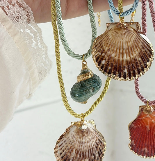 Sea Shell Charm - Sage green
