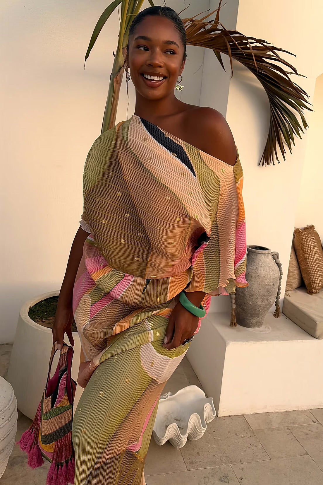 NFD - Green Abstract Tilly Dress