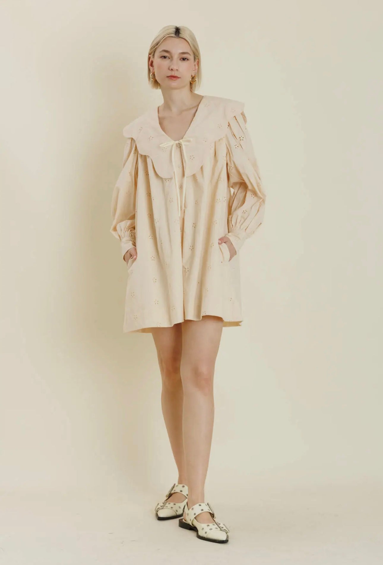 Scalloped Collar Mini Dress