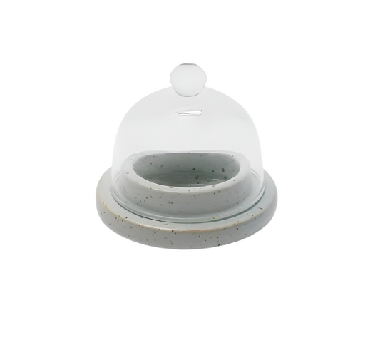 Marcus White Salt Glaze, Round Butter Dish