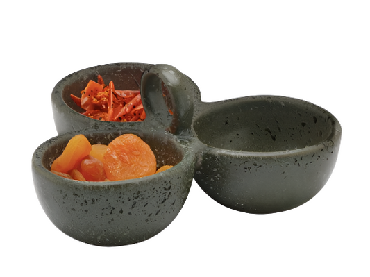 DESMOND, Gray Salt Glaze, Snack Bowl, Stoneware, Triple