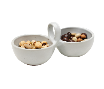 DESMOND, White Salt Glaze, Snack Bowl, Stoneware, Double