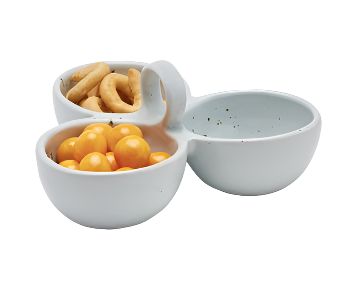 DESMOND, White Salt Glaze, Snack Bowl, Stoneware, Triple