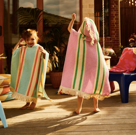 Tishy Waffle Hooded Towel - Hydrangea