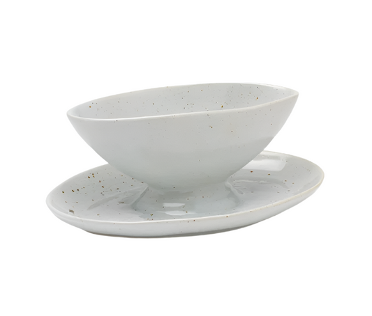 CHARLES White Salt Glaze Gravy Dish