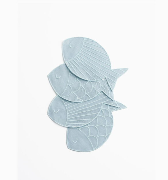 Sardine Cocktail Napkins - Set of 4