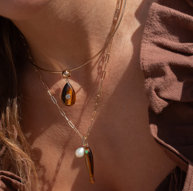 Fortuna Tiger’s Eye Fish Charm