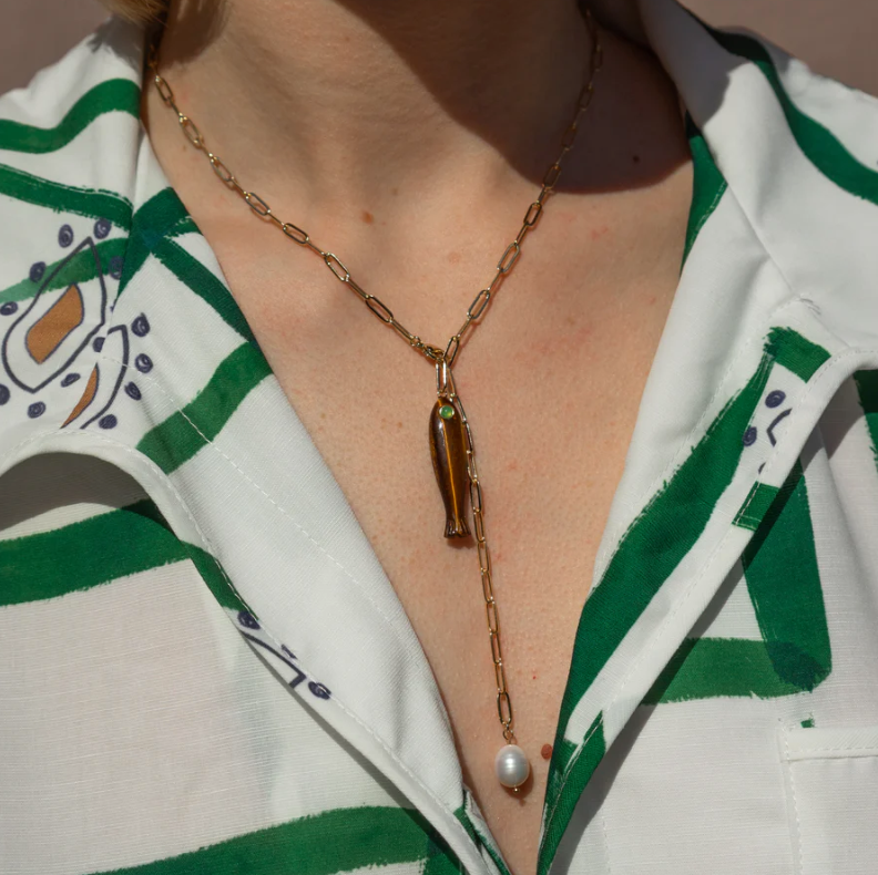 Fortuna Tiger’s Eye Fish Charm