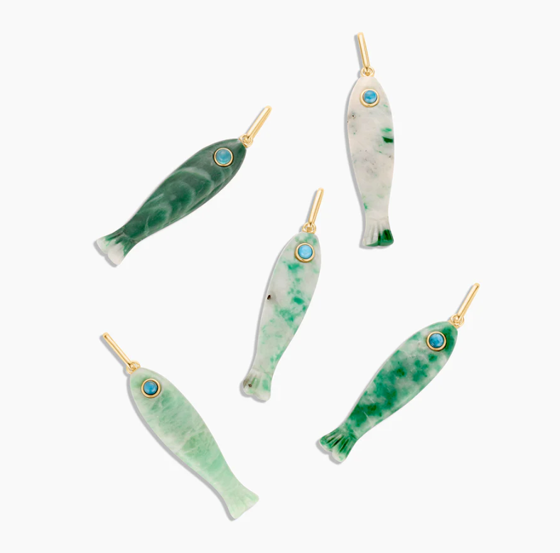 Fortuna Green Dot Fish Charm