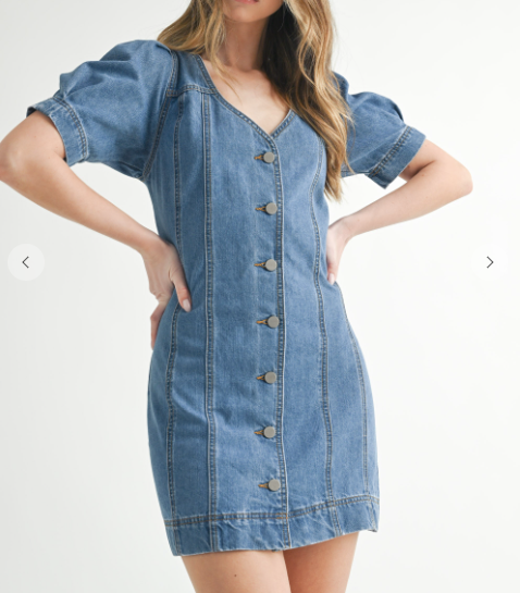 Denim Button Down Mini Dress