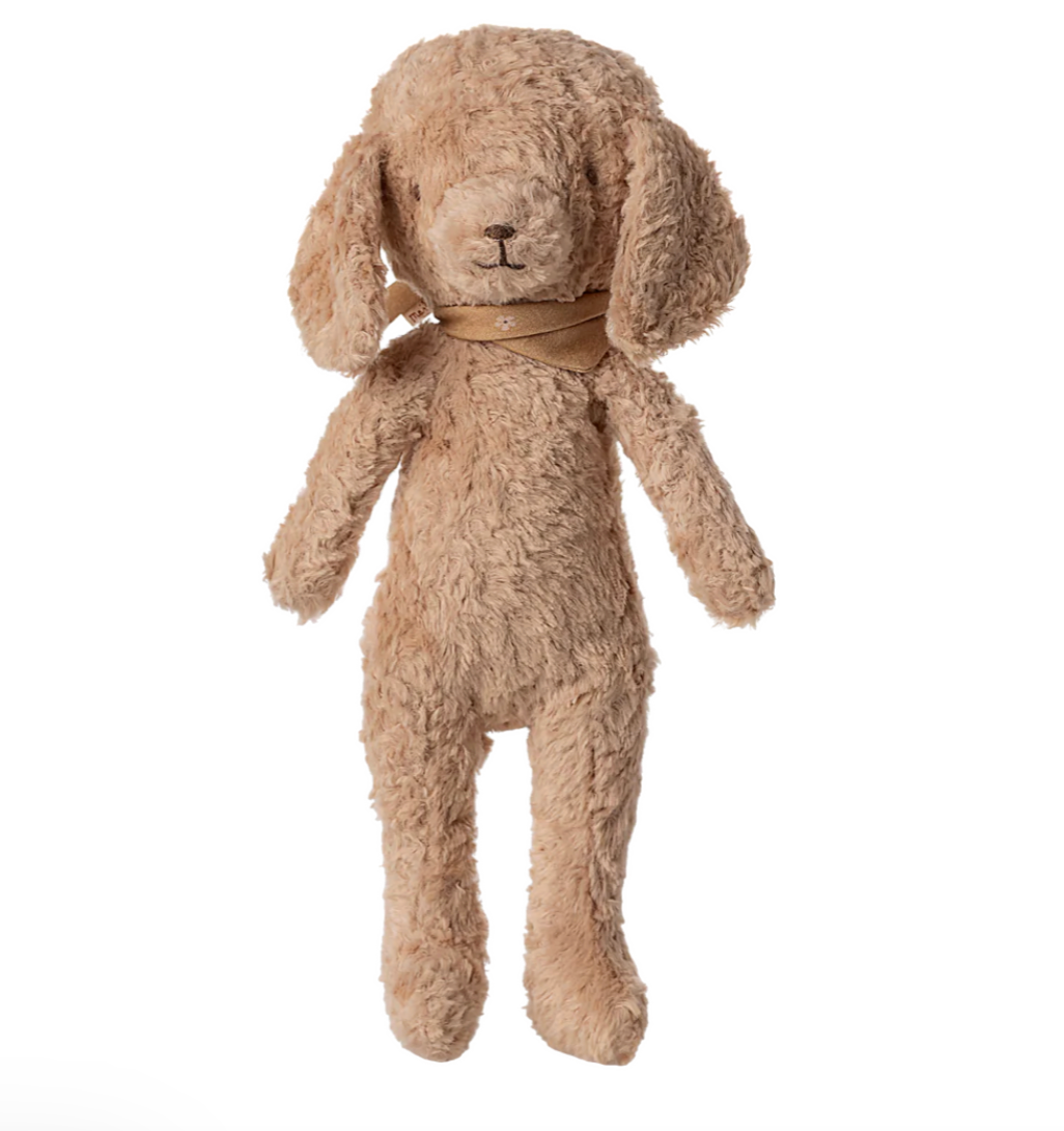 Vintage plush Poodle dog - Dusty powder