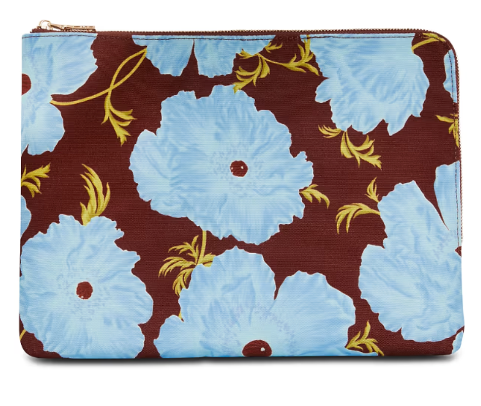 Blue & Burgundy Poppy Laptop Case