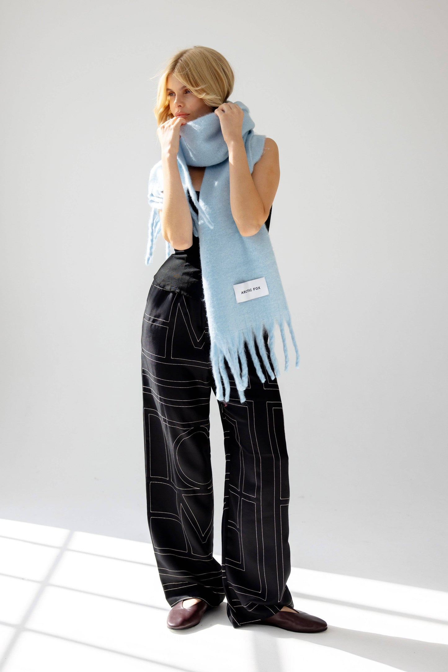 The Stockholm Scarf - Glacier Blue - 100% recycled materials