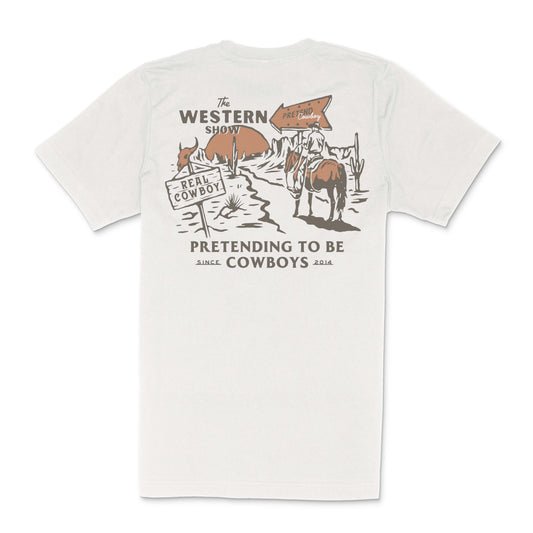 Western Show T-Shirt: Vintage White / X-Large