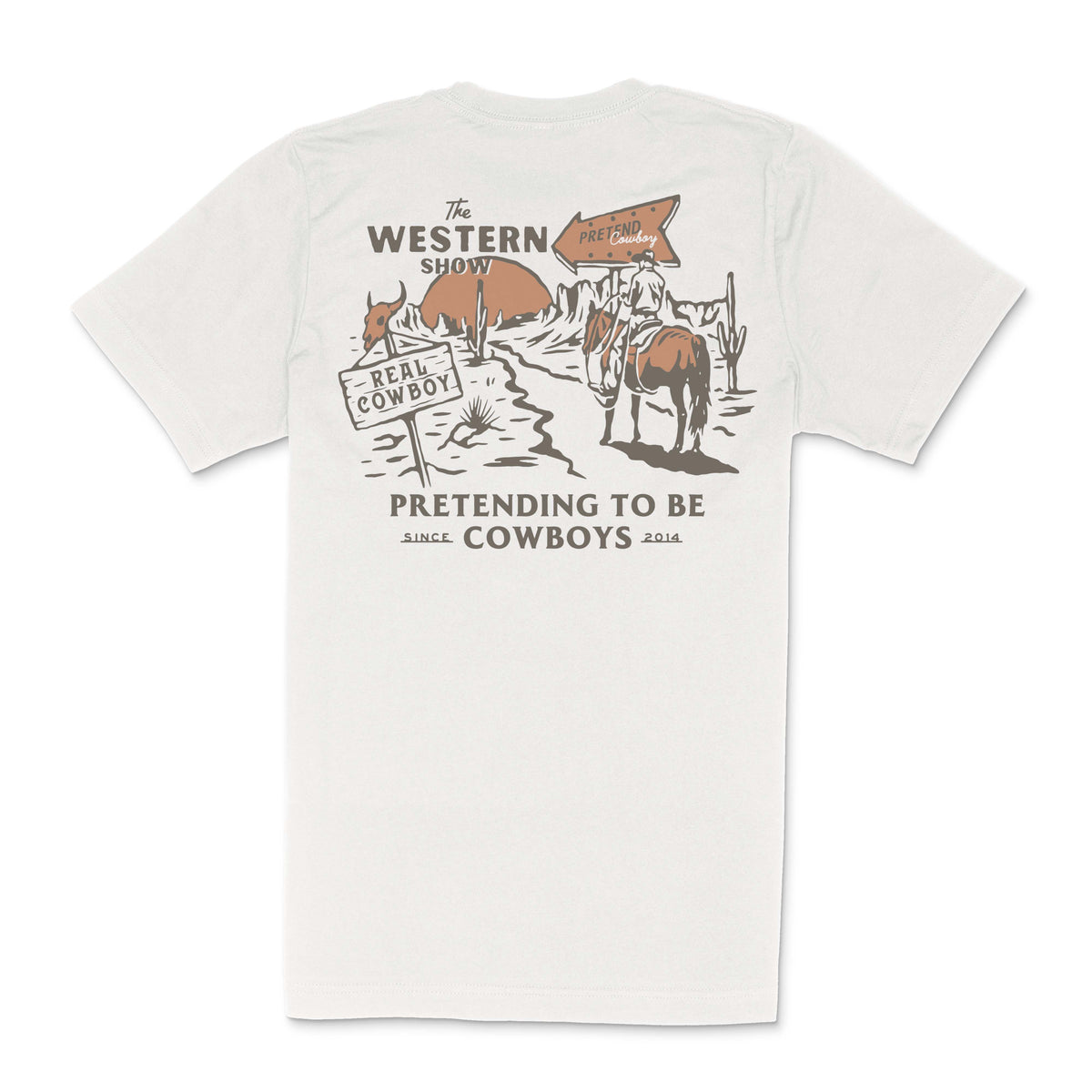 Western Show T-Shirt: Vintage White / Large