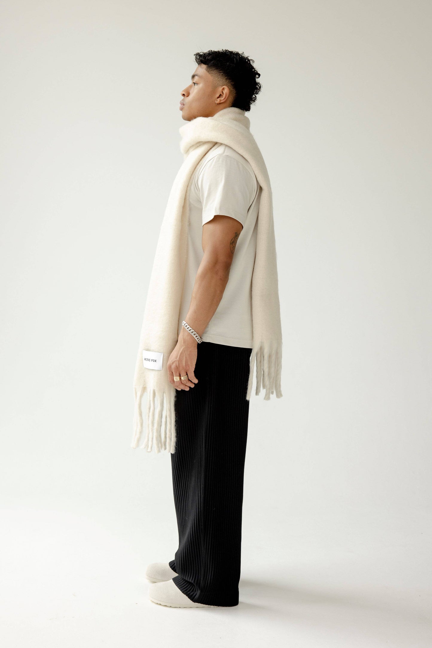 The Reykjavik Scarf - Pebble Beige - 100% recycled materials