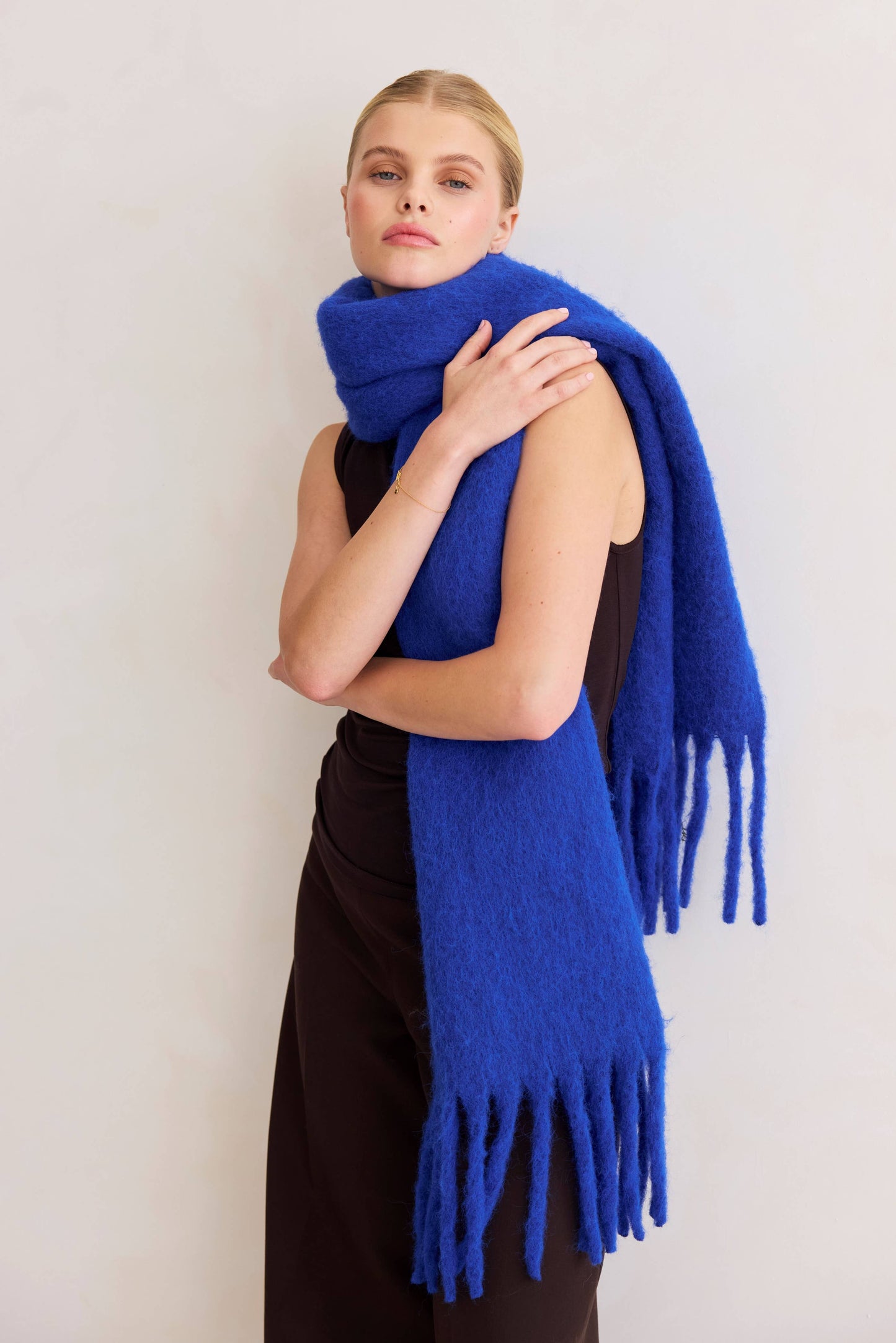 The Reykjavik Scarf with RWS Wool - Electric Blue - FW25