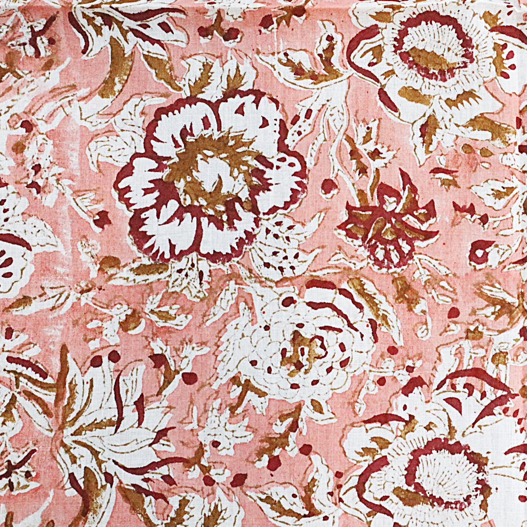 Fire Lillies - Block Printed Cotton Bandana