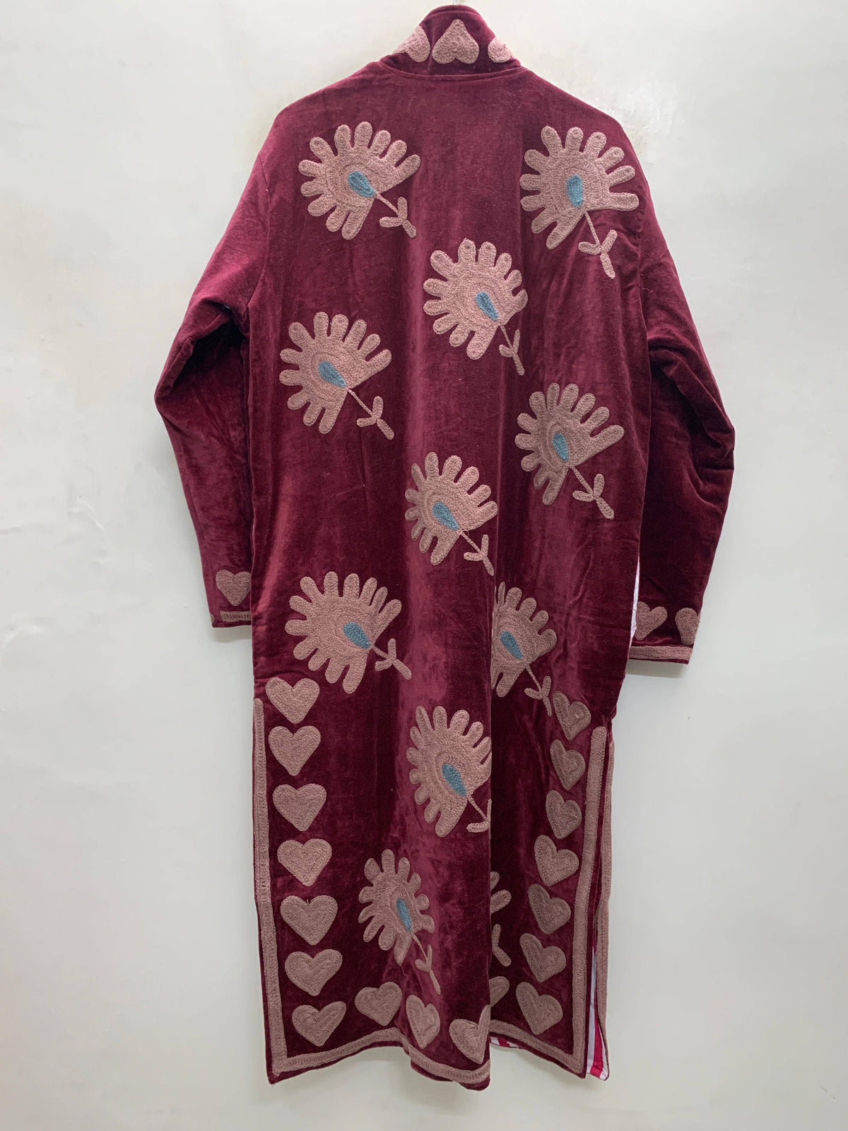 The Rose Bloom — Chainstitch Velvet Duster