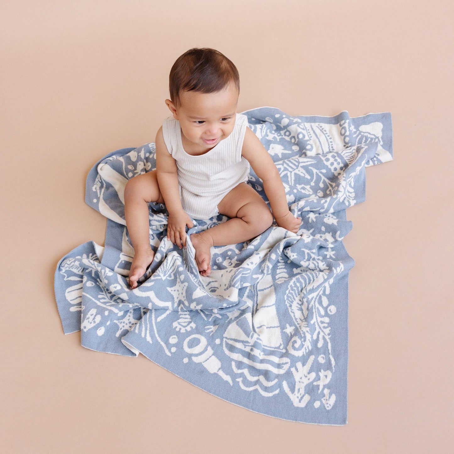 Blanket Nautical Summer Ocean Organic Cotton Baby Gift