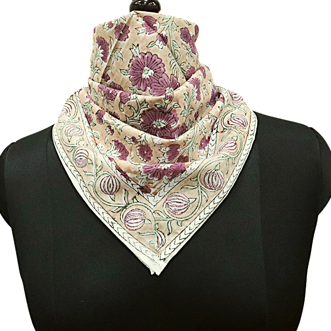 Gulbahar - Block Printed Cotton Bandana