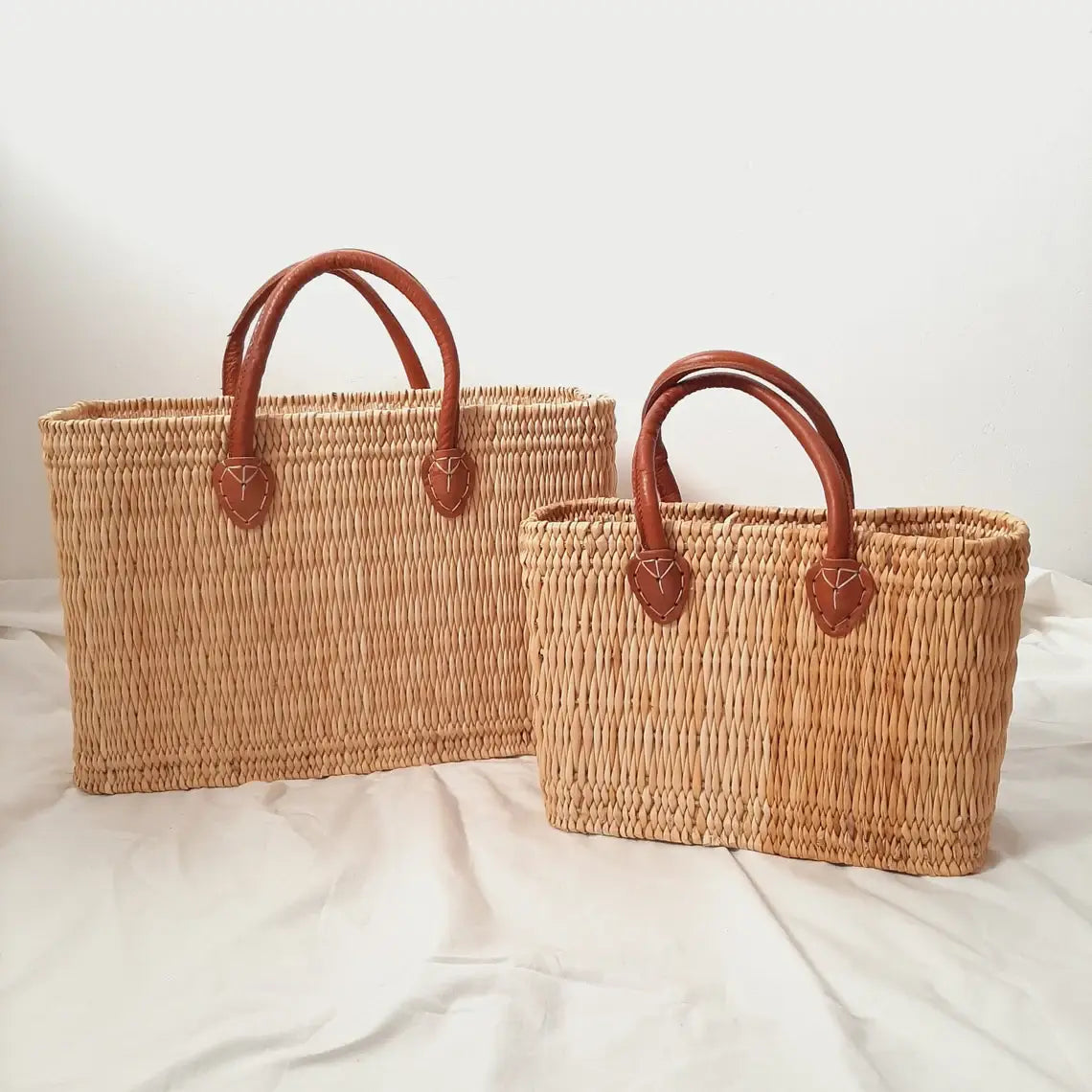 Natural Straw Handbag - Straw Bag, Straw Tote Bag, Market: Set of 3 size