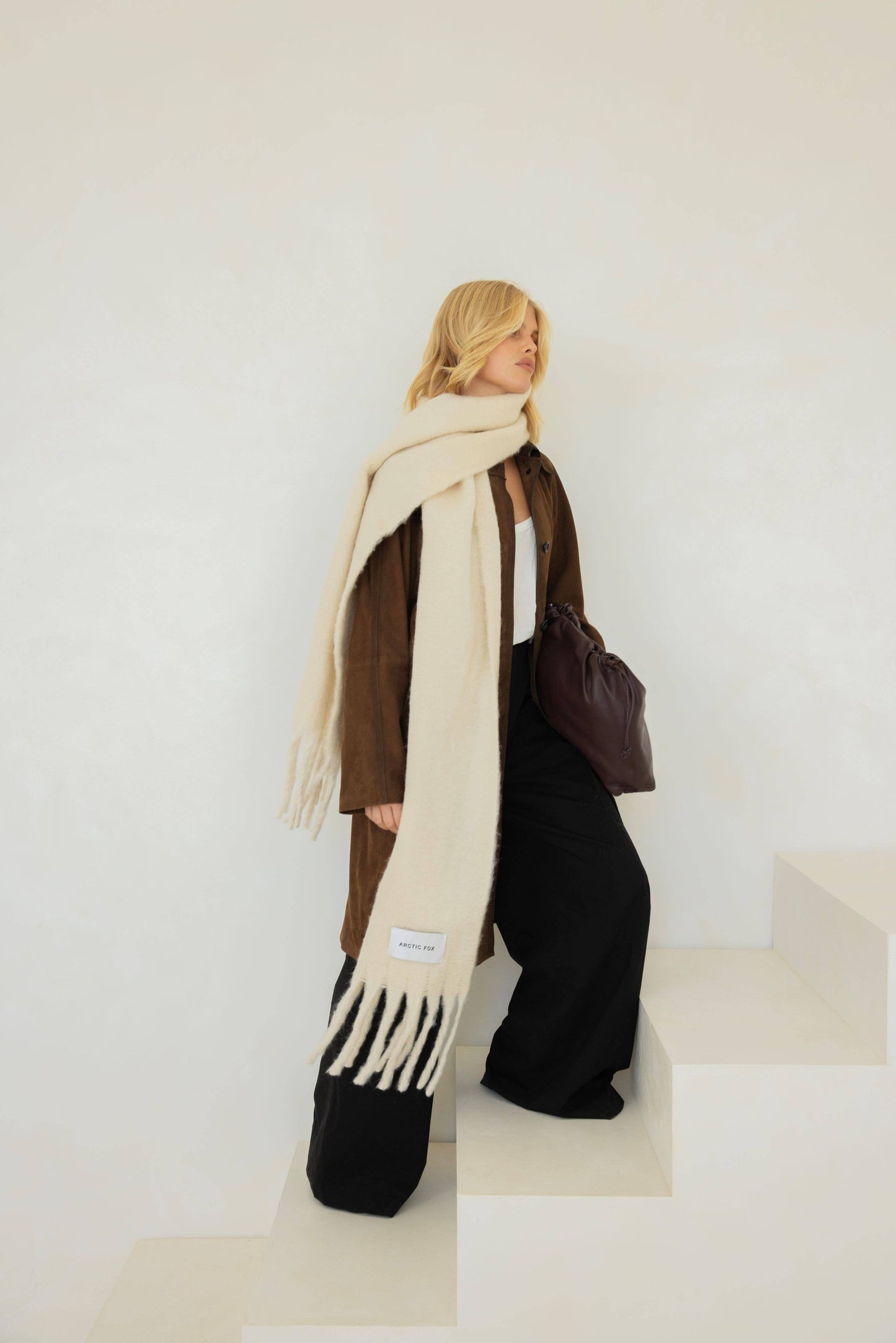 The Reykjavik Scarf - Pebble Beige - 100% recycled materials