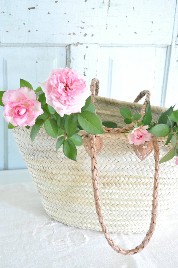 Moroccan Bag Basket-Braided Handle