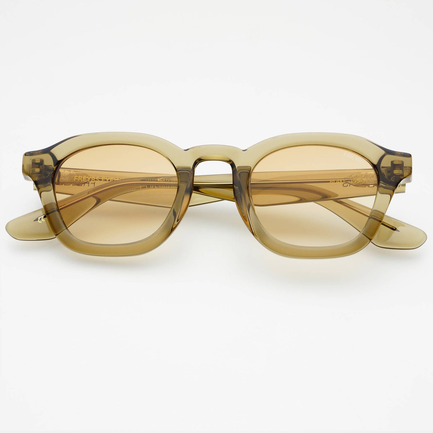 Blake Acetate Round Sunglasses: Brown Olive