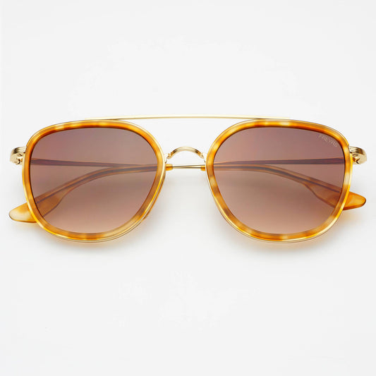 Weston Acetate Round Unisex Sunglasses : Light Tortoise / Brown