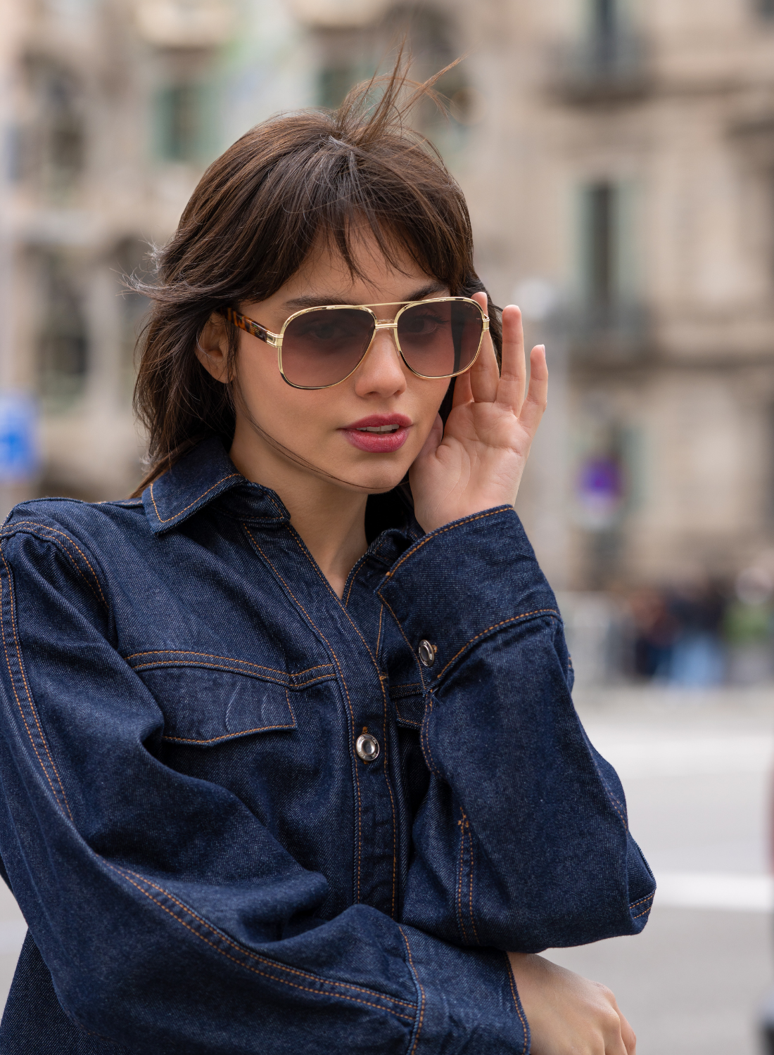 Carter Aviator Sunglasses : Brown