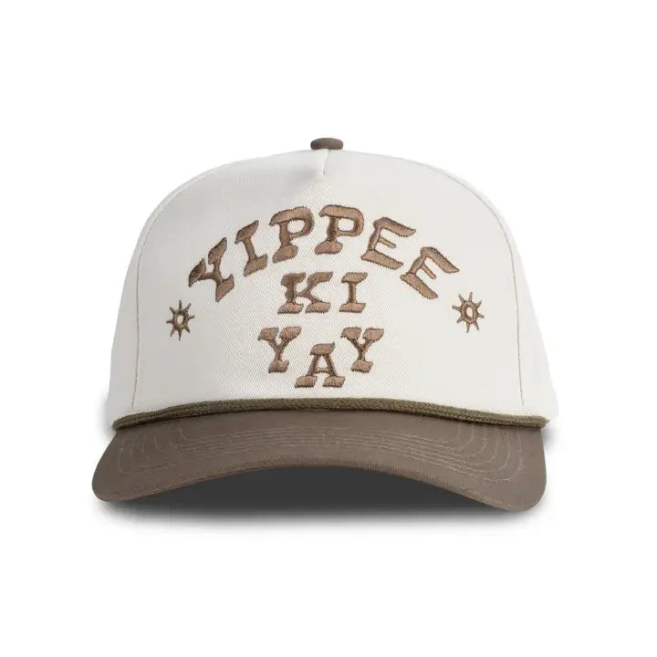 Yippee Ki Yay Hat: Cream/Brown