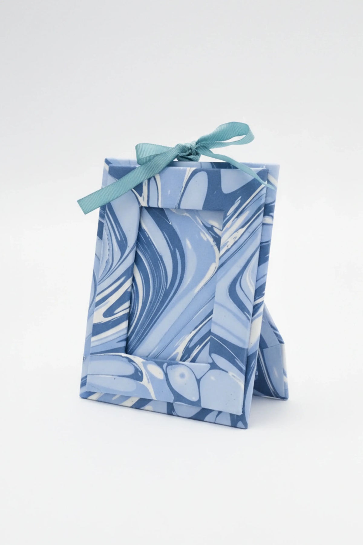 Mini Hand-Marbled Picture Frame Ornament | Ocean Wave
