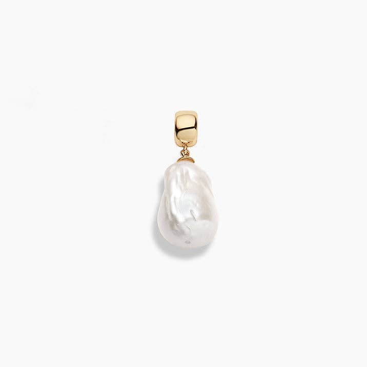 Talia Pearl Bail Charm: 14k Gold Plated