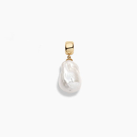 Talia Pearl Bail Charm: 14k Gold Plated