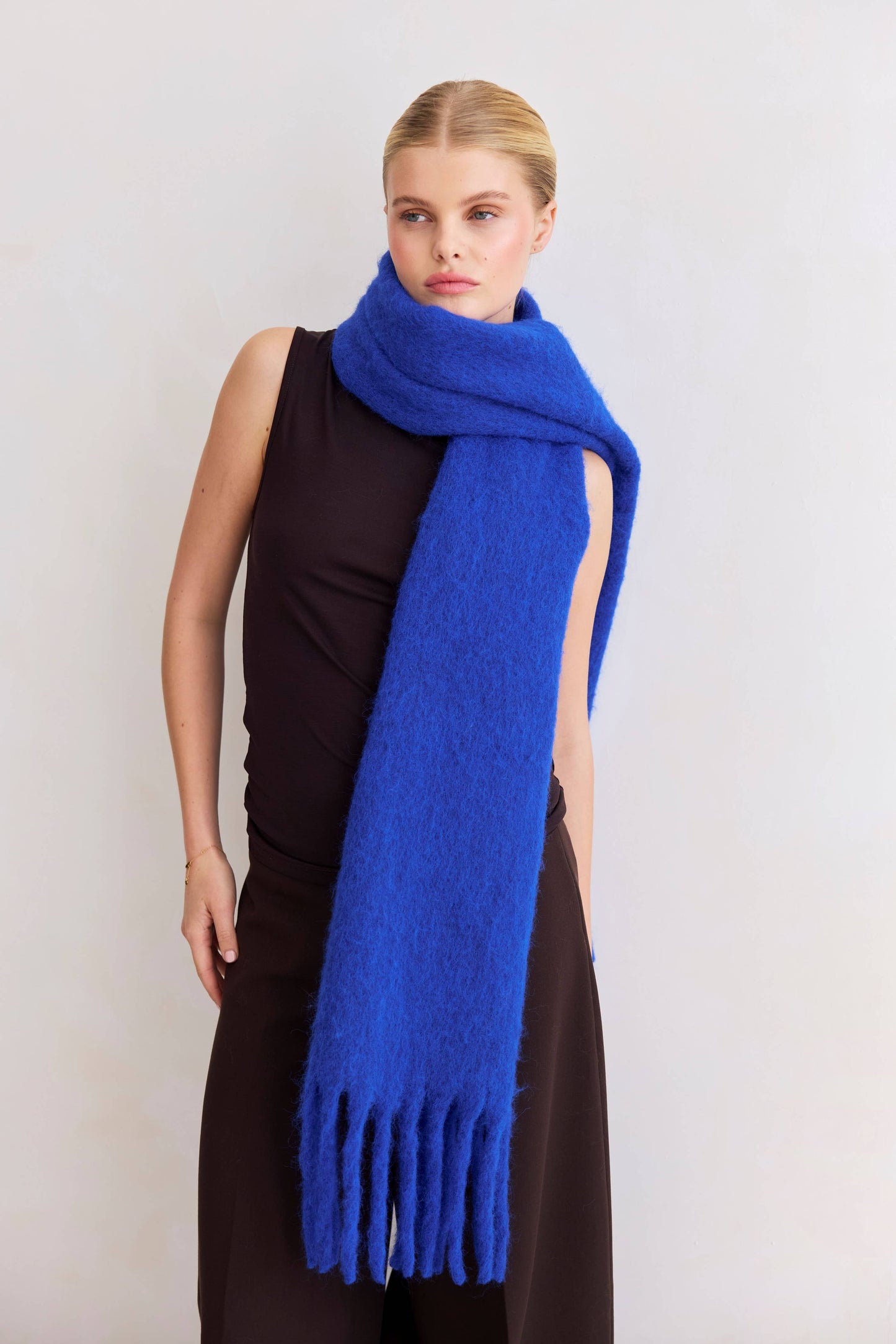 The Reykjavik Scarf with RWS Wool - Electric Blue - FW25