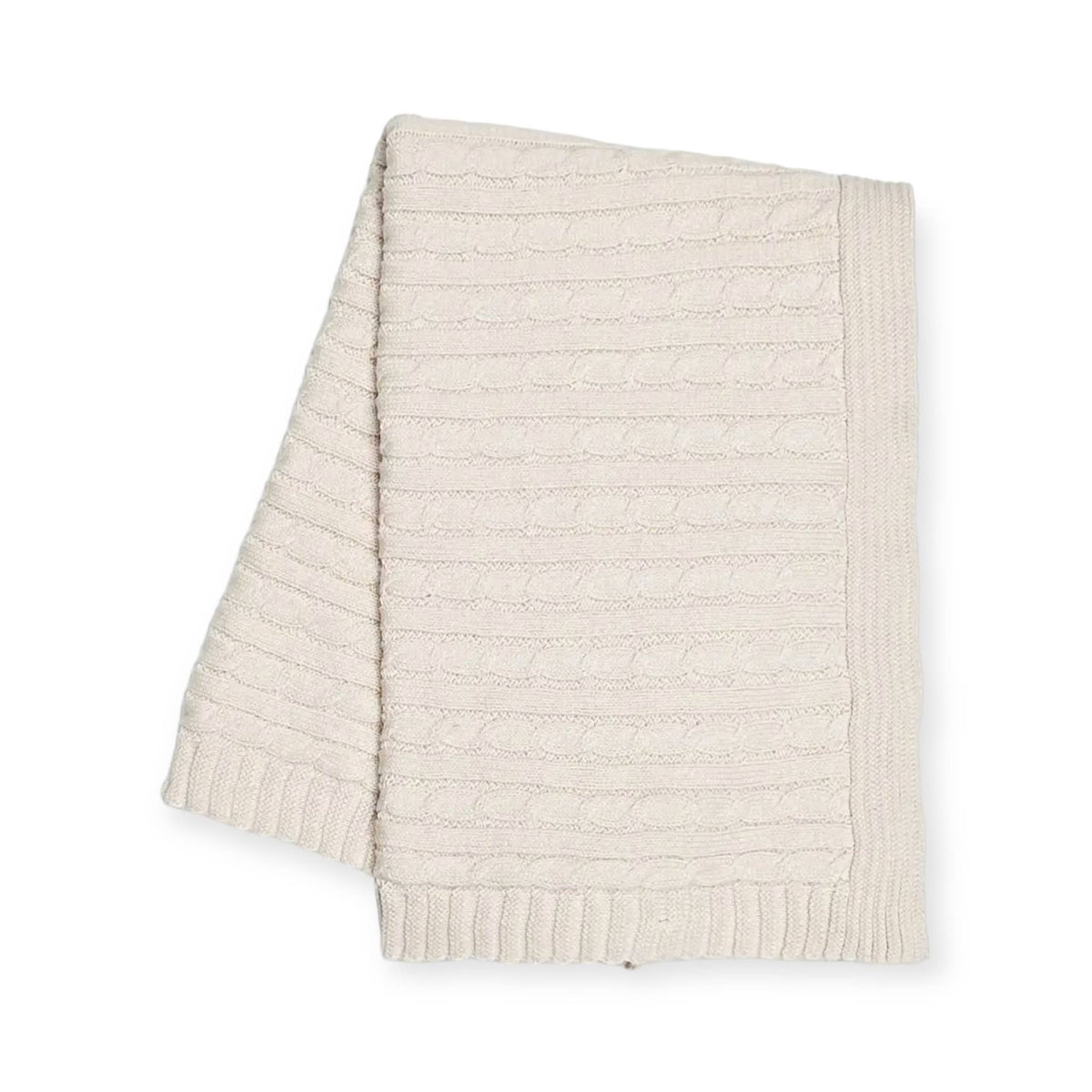Cable knit Sweater Baby Blanket (Organic Cotton): Natural