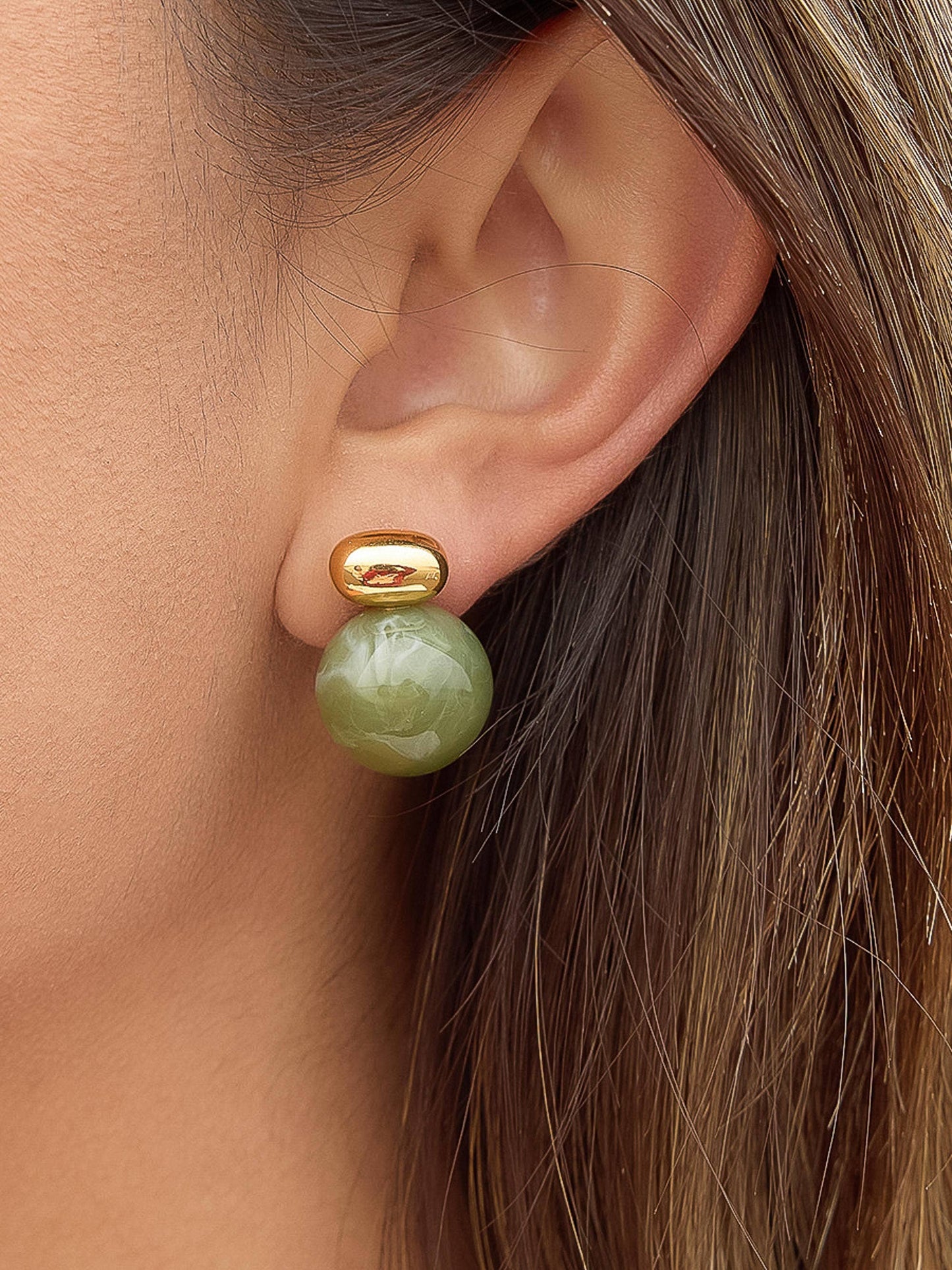 Velisse Green Marble Earrings