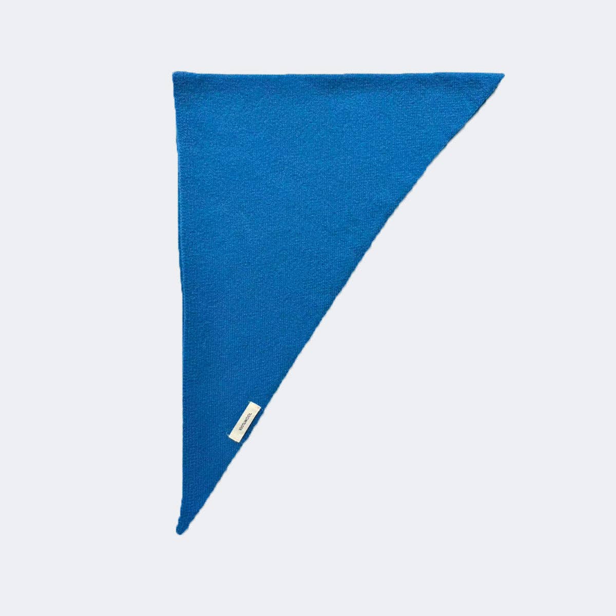Wool Knitted Triangle Scarf: Electric Blue