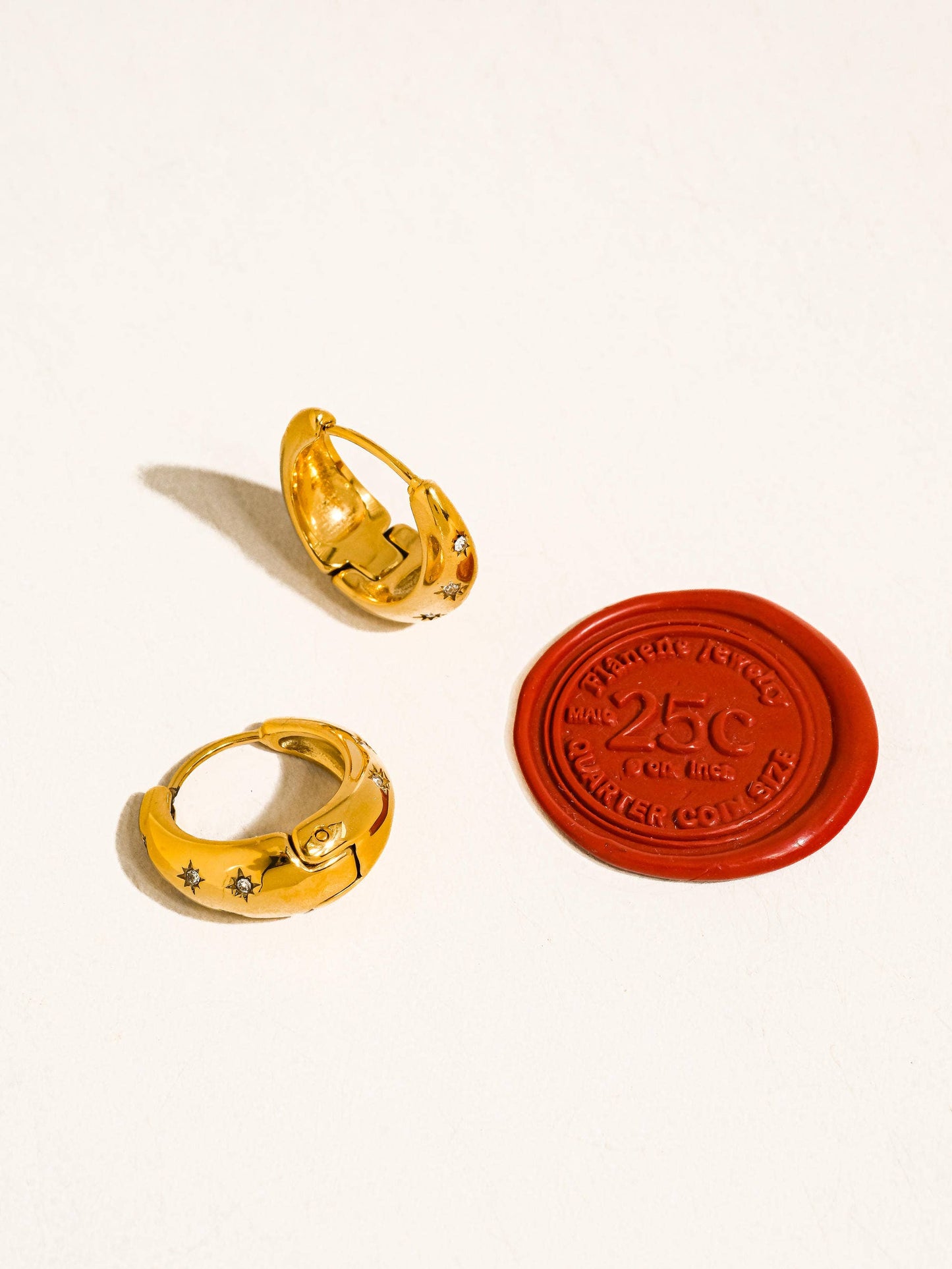 Solira Star Hoop Earring: Yellow Gold
