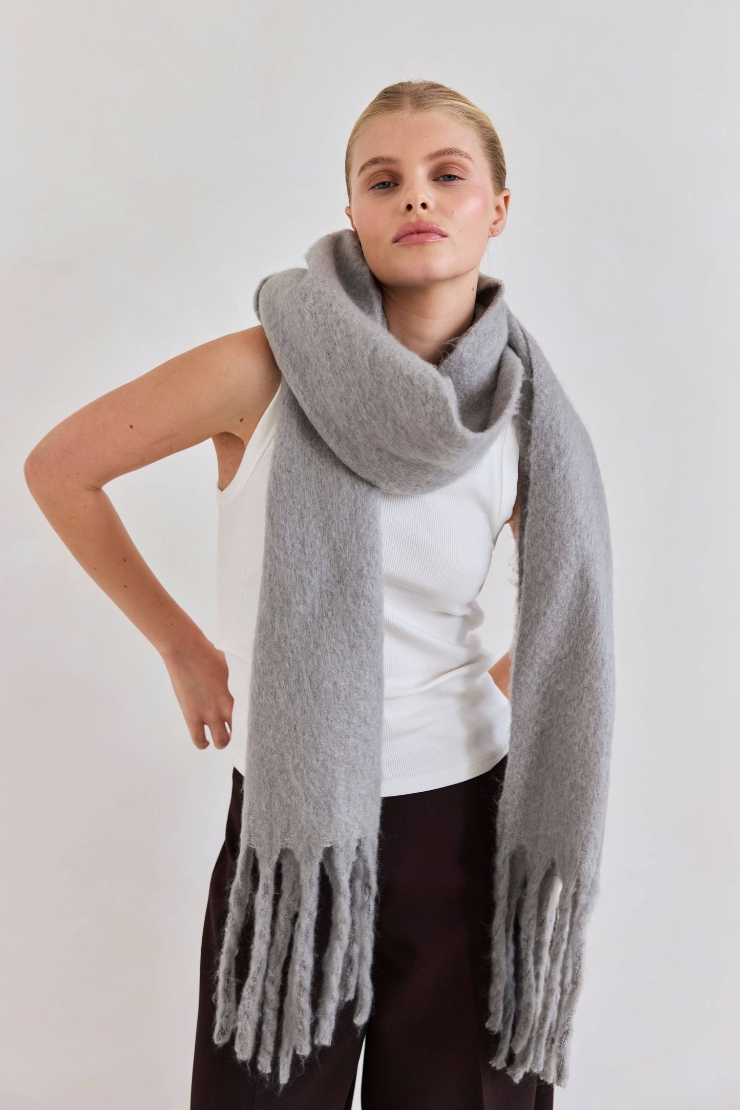 The Reykjavik Scarf - 100% Recycled - Ultimate Grey - FW25