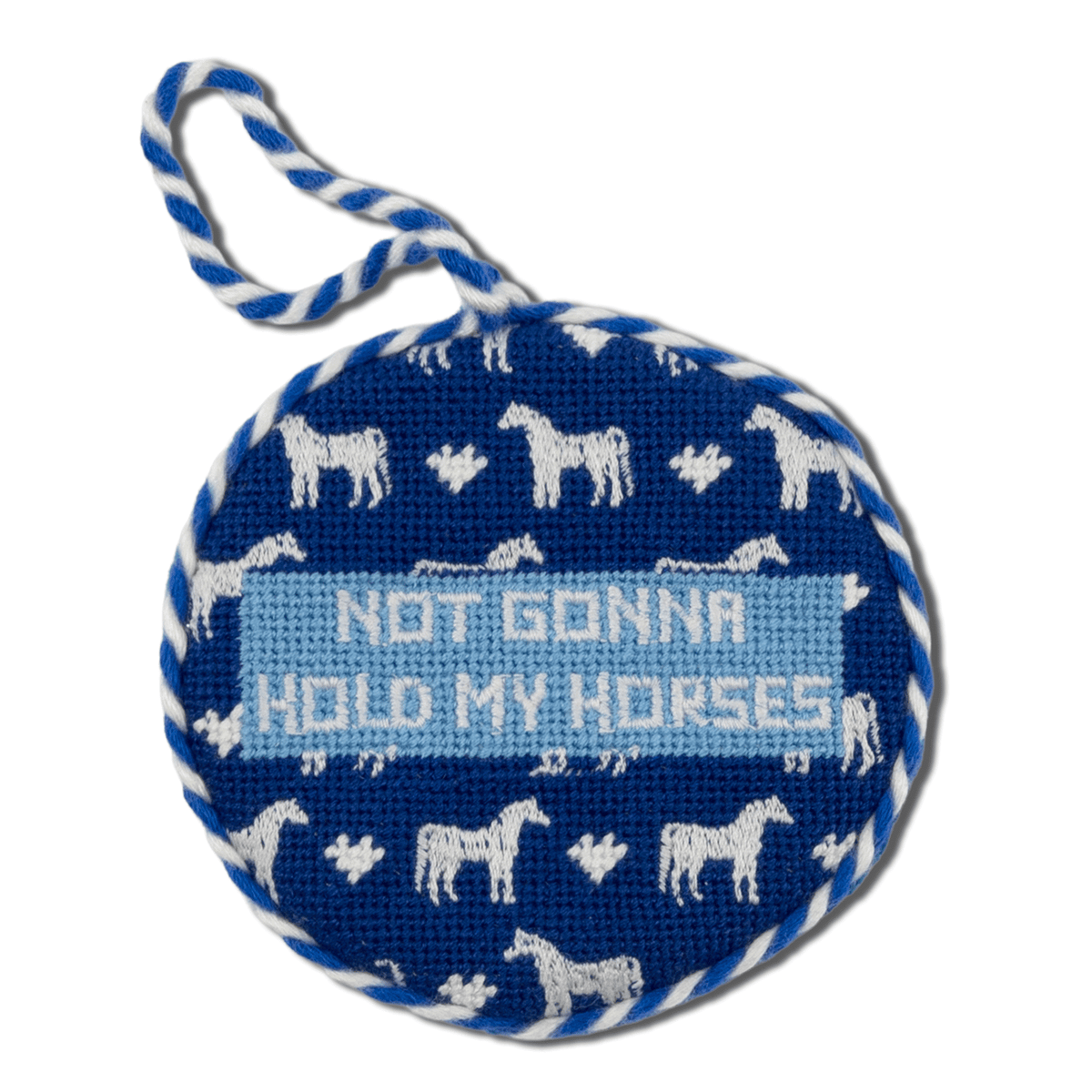 Needlepoint Ornament - Hold My Horses