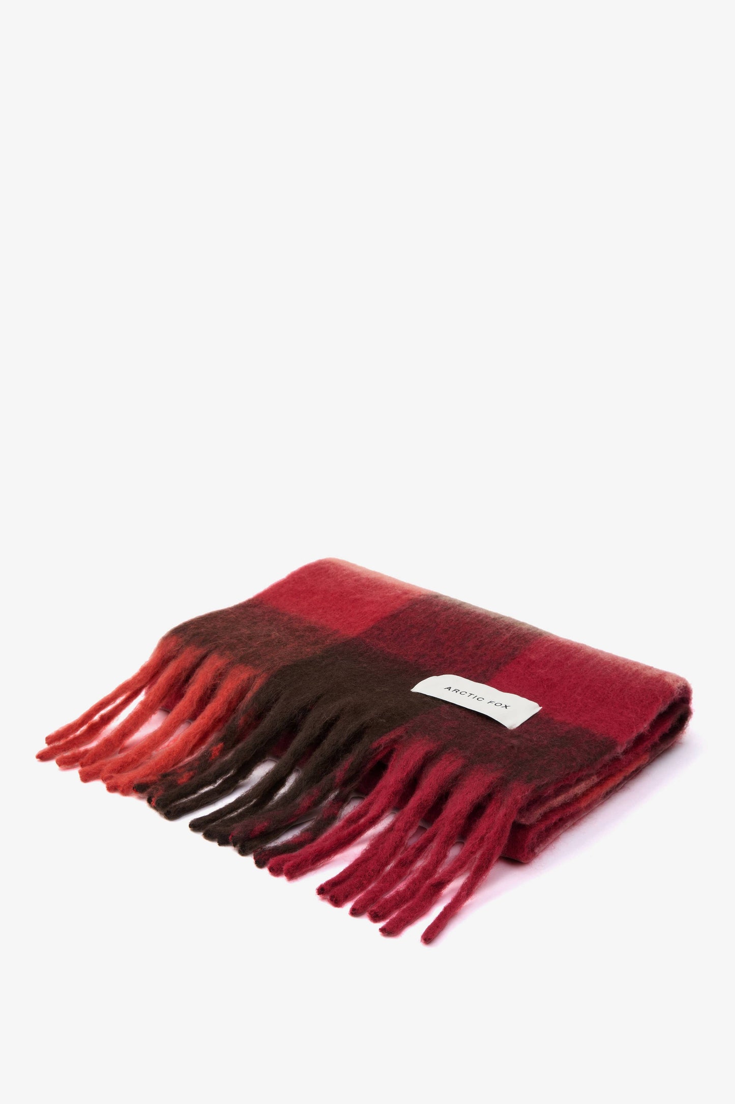 The Reykjavik Scarf - 100% Recycled - Burgundy check - FW25