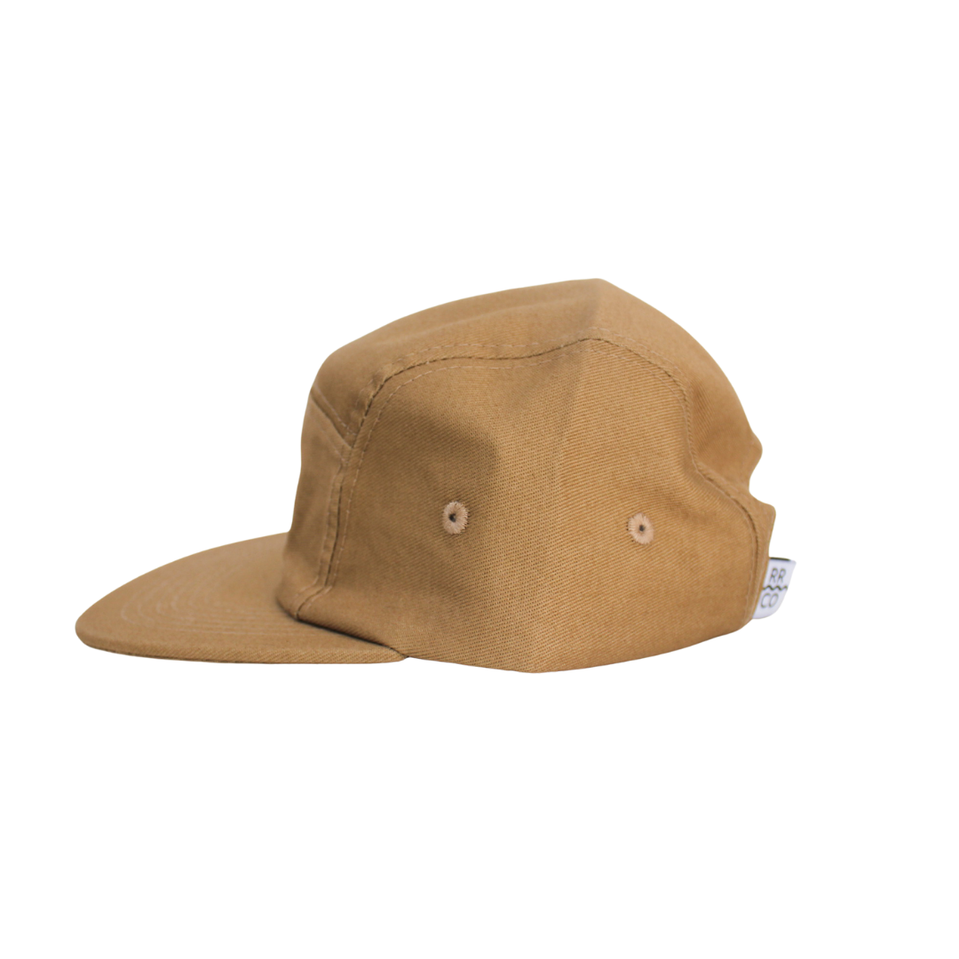 Triceratops Cotton Five-Panel Hat in Khaki: Size 3