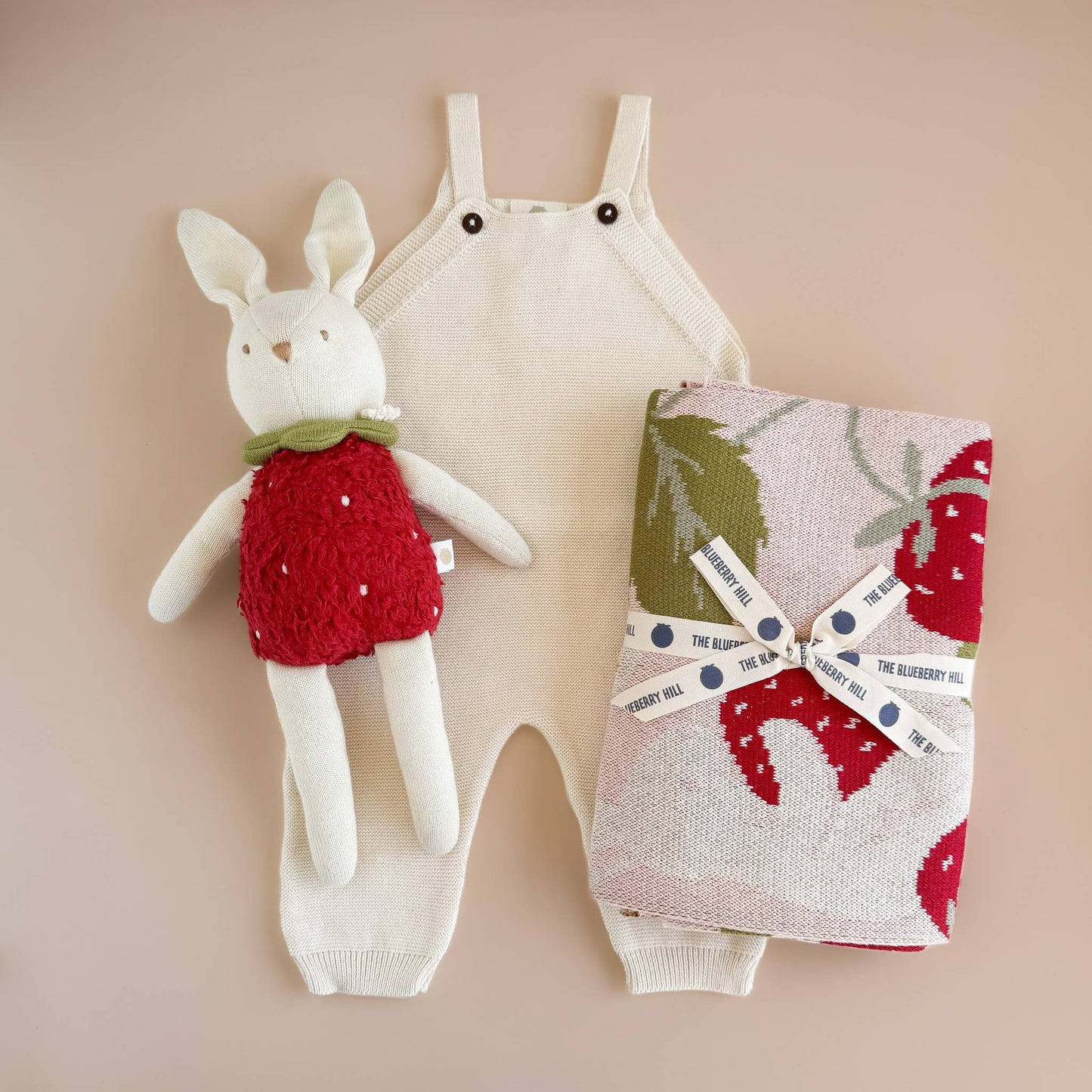 Blanket Strawberry Bunny Organic Baby Decor Summer Gift